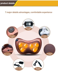 Shiatsu Electric Massage Pillow – Full Body Neck, Shoulder & Car Seat Relaxation - Brown, 💵 Free COD (Cash on Delivery), ↩️ Hassle Free Return., 🚚💨 Fast Delivery.