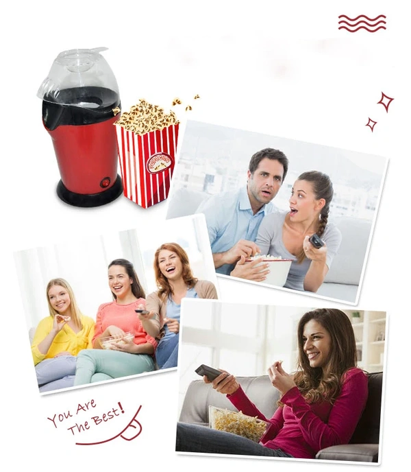 Compact Electric Hot Air Popcorn Maker - Oil-Free, Automatic, Portable Home Popcorn Machine - Red, 💵 Free COD (Cash on Delivery), ↩️ Hassle Free Return., 🚚💨 Fast Delivery.