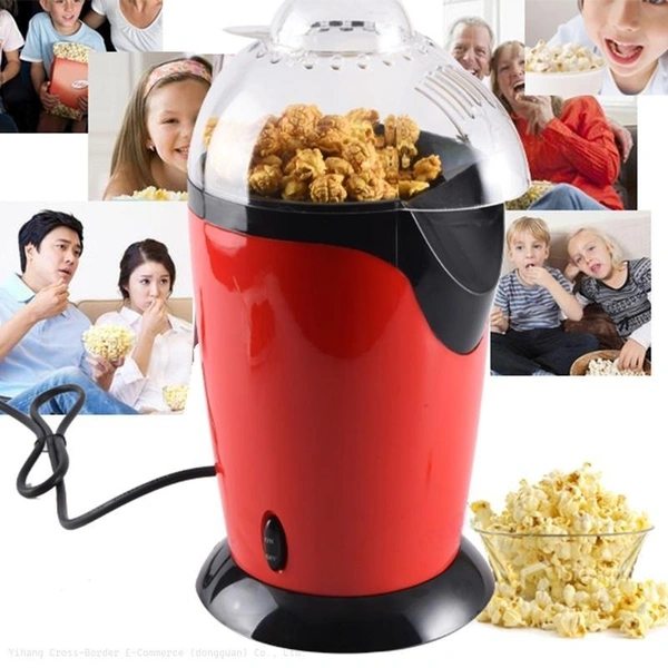 Compact Electric Hot Air Popcorn Maker - Oil-Free, Automatic, Portable Home Popcorn Machine - Red, 💵 Free COD (Cash on Delivery), ↩️ Hassle Free Return., 🚚💨 Fast Delivery.