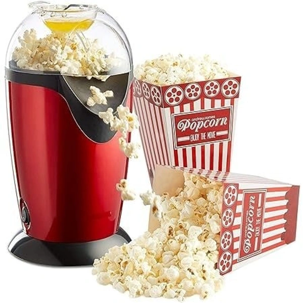 Compact Electric Hot Air Popcorn Maker - Oil-Free, Automatic, Portable Home Popcorn Machine - Red, 💵 Free COD (Cash on Delivery), ↩️ Hassle Free Return., 🚚💨 Fast Delivery.
