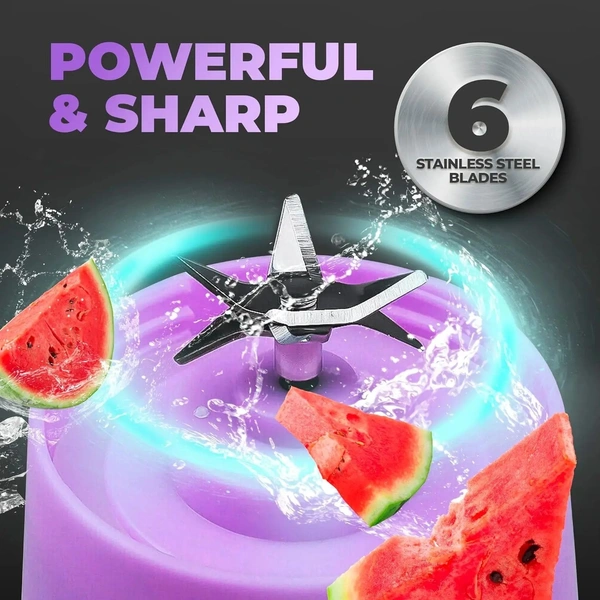 Compact Portable USB Rechargeable Blender Mixer 380ml Multipurpose Juicer Extractor with Egg Whisk, Food Cutter Function - Chantilly, Feijoa, Light Wisteria, Sail, 💵 Free COD (Cash on Delivery), ↩️ Hassle Free Return., 🚚💨 Fast Delivery.