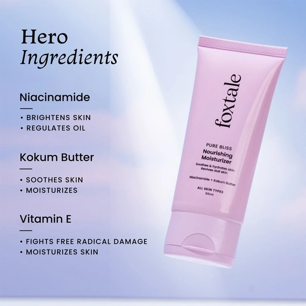 Foxtale Nourishing Face Moisturizer with Niacinamide for 24 Hr Hydration, Lightweight & Non-Sticky, For Soft & Glowing Skin, Men & Women, All Skin Type - 💵 Free COD (Cash on Delivery), 🚚💨 Fast Delivery.