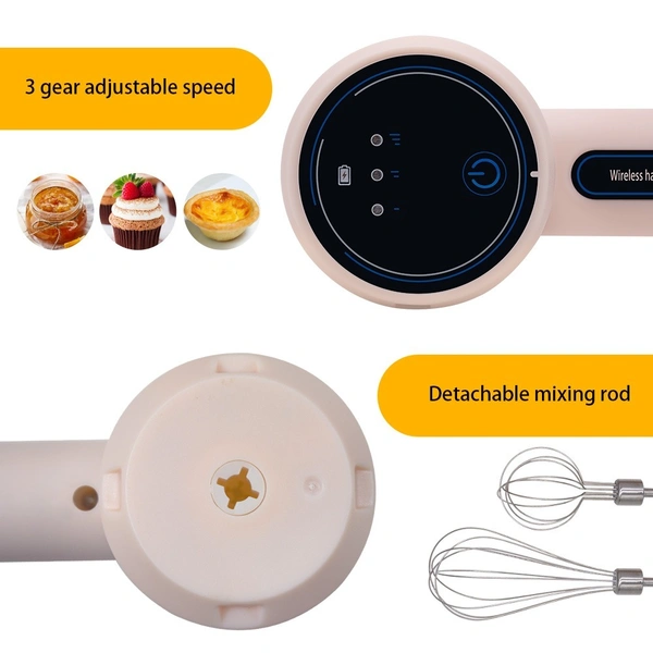 Multipurpose Portable Wireless Electric Egg Beater for Mixing Biscuits, Brownie, Cake, Dough, Bakery) - Vanilla Ice, Half Baked, 💵 Free COD (Cash on Delivery), ↩️ Hassle Free Return., 🚚💨 Fast Delivery.