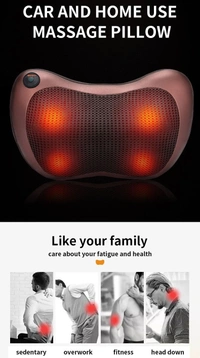 Shiatsu Electric Massage Pillow – Full Body Neck, Shoulder & Car Seat Relaxation - Brown, 💵 Free COD (Cash on Delivery), ↩️ Hassle Free Return., 🚚💨 Fast Delivery.