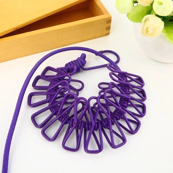 Outdoor Retractable Laundry Drying Rack with 12 Clips: Portable Clothesline for Convenient Clothes Drying - Royal Purple, Night Shadz, Bay of Many, Black, 💵 Free COD (Cash on Delivery), ↩️ Hassle Free Return., 🚚💨 Fast Delivery.