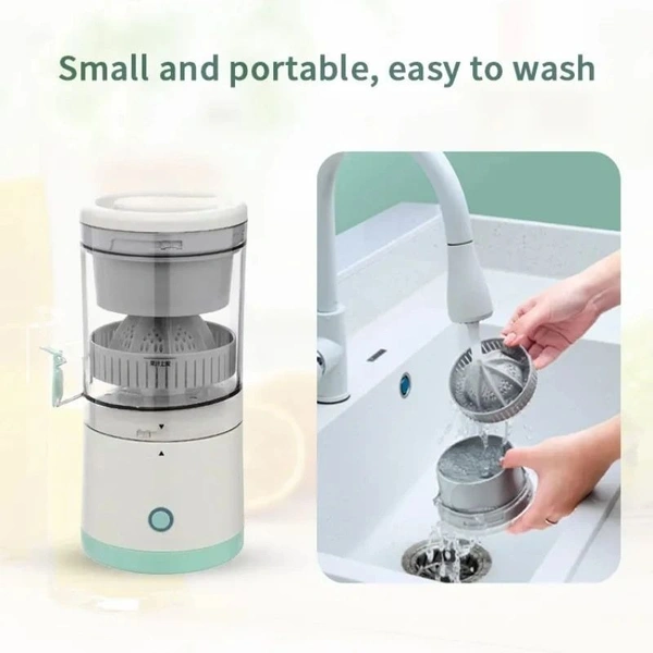 Portable Wireless Rechargeable Fruit Squeezer Electric Juicer for Mosambi, Oranges, Lemons, and More fruit - Summer Green, 💵 Free COD (Cash on Delivery), ↩️ Hassle Free Return., 🚚💨 Fast Delivery.
