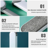 Reusable Pet Hair Remover Lint Roller Brush - Double-Sided Electrostatic Cleaner for Clothes, Sofa, and Bed - Perfect for Cat & Dog Fur - Gray, Cyan Aqua