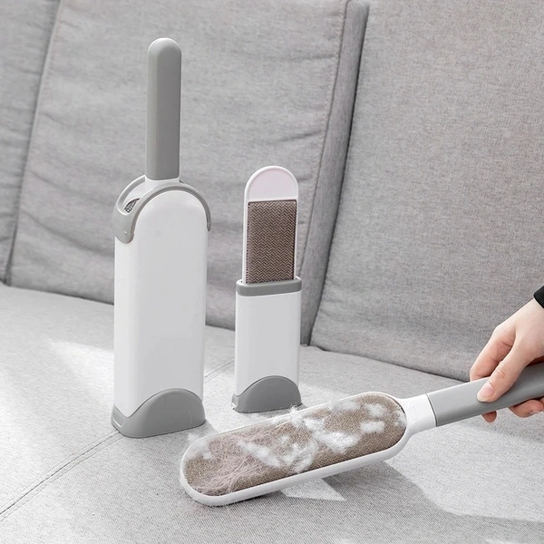 Reusable Pet Hair Remover Lint Roller Brush - Double-Sided Electrostatic Cleaner for Clothes, Sofa, and Bed - Perfect for Cat & Dog Fur - Gray, Cyan Aqua