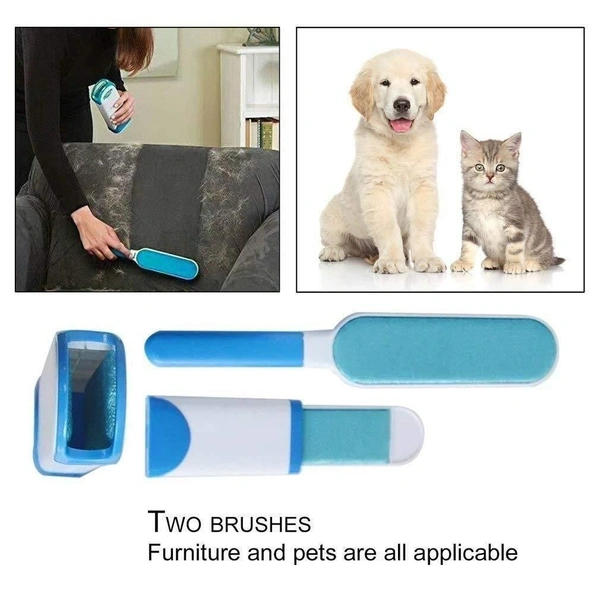 Reusable Pet Hair Remover Lint Roller Brush - Double-Sided Electrostatic Cleaner for Clothes, Sofa, and Bed - Perfect for Cat & Dog Fur - Gray, Cyan Aqua