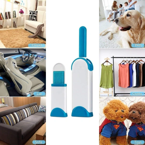 Reusable Pet Hair Remover Lint Roller Brush - Double-Sided Electrostatic Cleaner for Clothes, Sofa, and Bed - Perfect for Cat & Dog Fur - Gray, Cyan Aqua