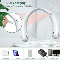 Silent Wearable Neck Fan USB Rechargeable Bladeless Mini Cooling Device for Sport, Travel, Home, Office - Mandys Pink, White, Plantation, 💵 Free COD (Cash on Delivery), ↩️ Hassle Free Return., 🚚💨 Fast Delivery.