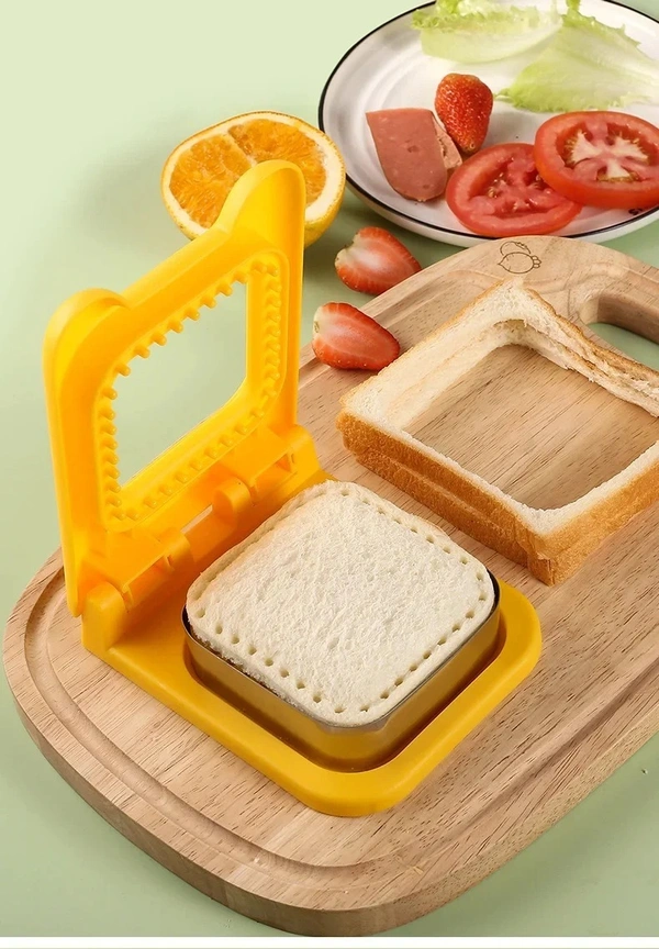Stainless Steel Square Sandwich Mould with Hand Guards - Premium Baking Tool for Toast Pocket Sandwiches - Web Orange, Milano Red, 💵 Free COD (Cash on Delivery), ↩️ Hassle Free Return., 🚚💨 Fast Delivery.