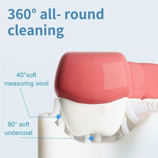 U-Shaped Soft Food Grade Silicone Baby Toothbrush for Kids (2-6 Years) – Teething & Oral Care - Malibu, Hot Pink, 💵 Free COD (Cash on Delivery), ↩️ Hassle Free Return., 🚚💨 Fast Delivery.