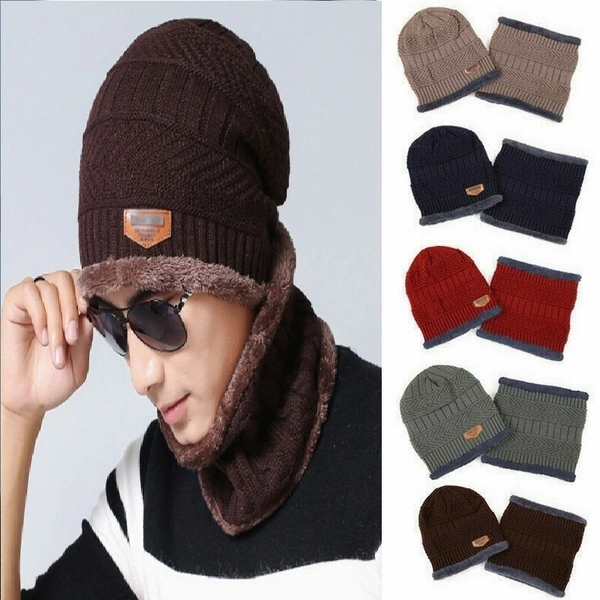 Warm Knit Winter Beanie Hat and Scarf Set - Soft Thick Fleece Lined Cap and Neck Warmer for Men, Women, and Kids - Shark, Eclipse, Sandstone, Ironside Gray, 💵 Free COD (Cash on Delivery), ↩️ Hassle Free Return., 🚚💨 Fast Delivery.