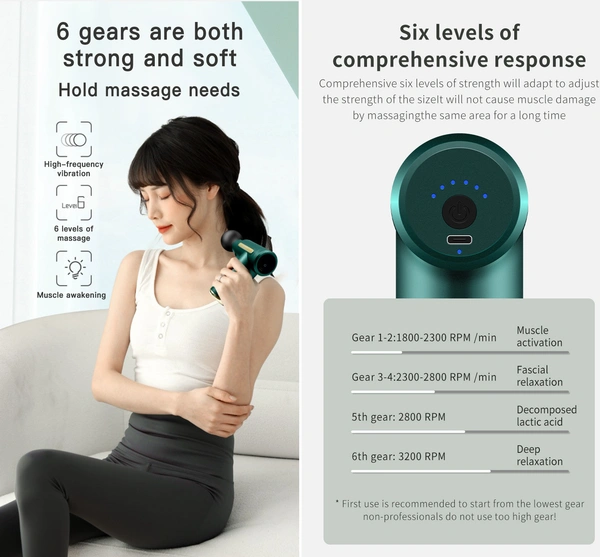 MaxTop Rechargeable Portable Fascia Massage Gun – Deep Tissue Handheld Electric Massager for Pain Relief, Muscle Recovery & Fitness