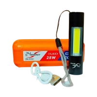 24 Energy “24 Energy® 25W Rechargeable LED Torch Light | COB Light | USB Charging | Emergency Flashlight | Portable Handy Light with Case”