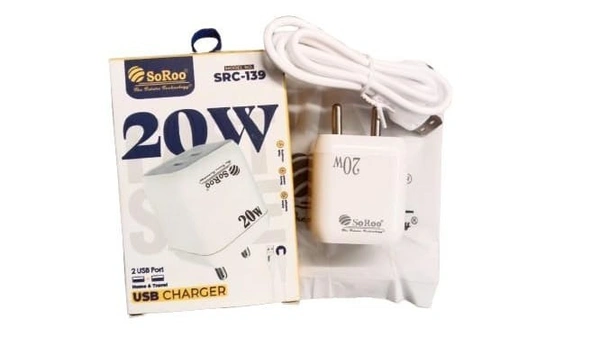 SOROO SoRoo SRC-139 | 20W Dual USB Fast Charger – Smart Power, Anytime! - White