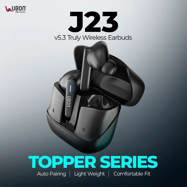 UBON J23 Topper Series: Premium Truly Wireless Earbuds With 36 Hours Playtime & Noise Isolation Features - BLUE