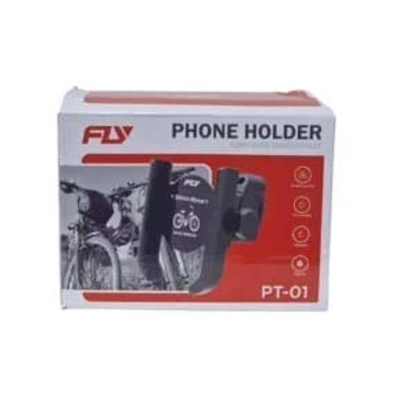 FLY Universal Handlebar Phone Holder PT-01 – 360° Rotating Mobile Mount for Bikes & Cycles