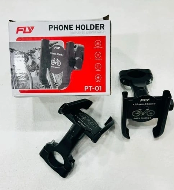 FLY Universal Handlebar Phone Holder PT-01 – 360° Rotating Mobile Mount for Bikes & Cycles