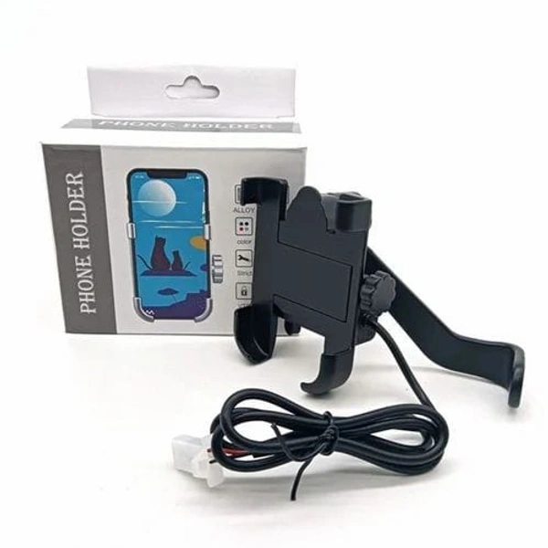 Cycling treasure Bike/Scooter Mobile Charger with Back Mirror Phone Holder – 1USB Ports