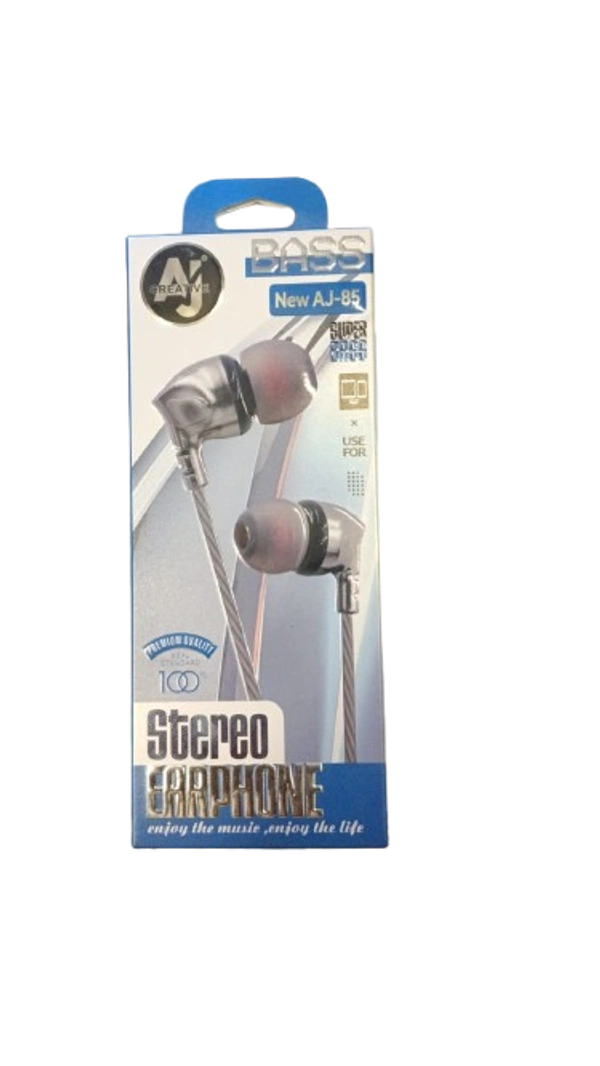 STEREO AJ BASS Stereo Earphone - New AJ-85