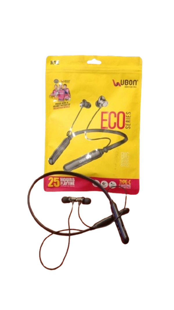 UBON K12 / K13 ECO Series Wireless Neckband | 25 Hours Playtime | Big Daddy Bass | Type-C Fast Charging
