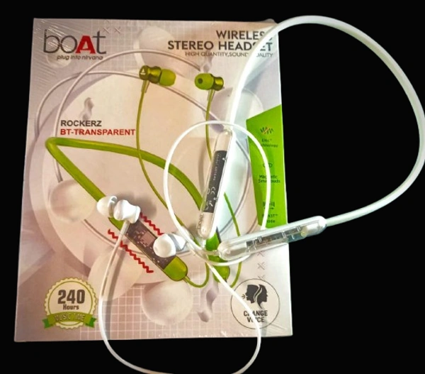 boAt Rockerz BT-Transparent Wireless Neckband – Stylish Bluetooth Headset with Magnetic Earbuds & Voice Changer Feature