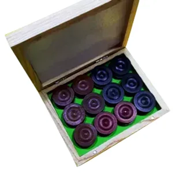 KD Synco Premia Carrom Board Coins In Ashwood Wooden Box