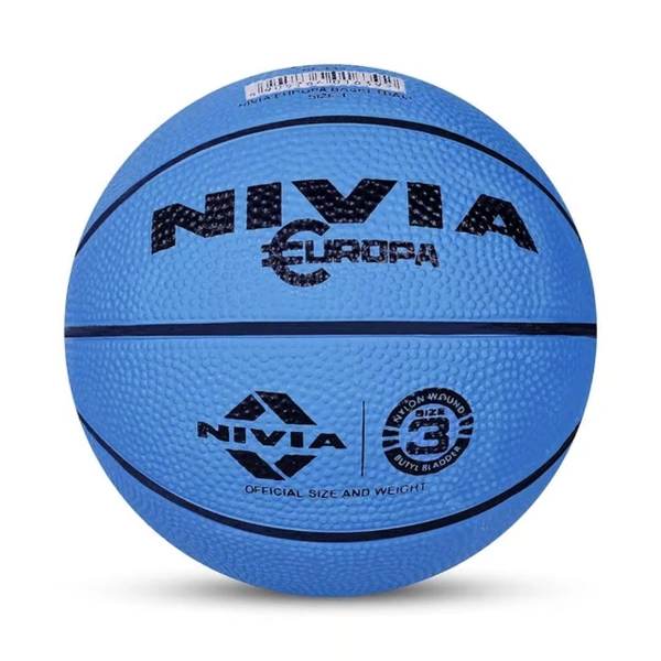 KD Nivia Rubber Europa Basketball, Size 3 [Assorted Color] Pack of 2