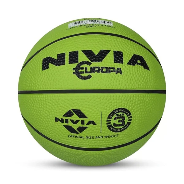 KD Nivia Rubber Europa Basketball, Size 3 [Assorted Color] Pack of 2