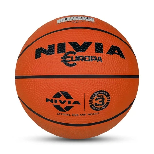 KD Nivia Rubber Europa Basketball, Size 3 [Assorted Color] Pack of 2