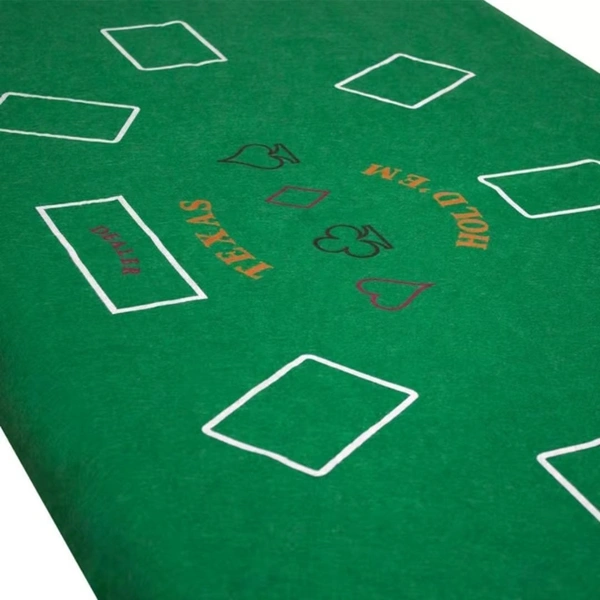 KD Casino Green T - Hold'em Tabletop Felt Layout Mat for Nights Game, Fun Casino, Parties, and Events! 36"x72"
