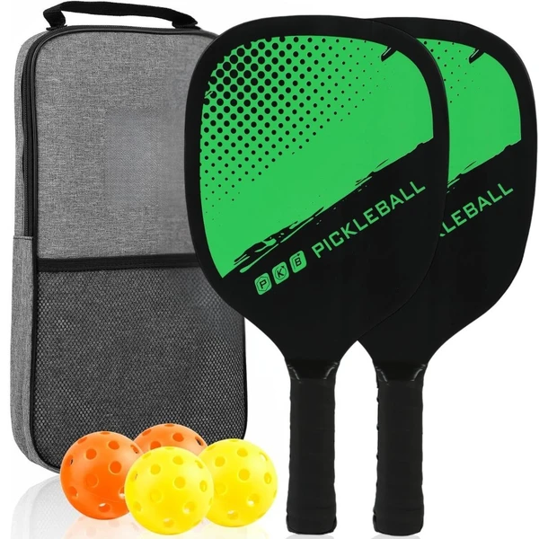 Kd Pickleball Paddles,Fiber Wood Surface Pickleball Paddles Set , 2 Paddles with 4 Pickleballs, Pickleball Bag, Pickleball Paddle Set for Men and Women, Assorted Color