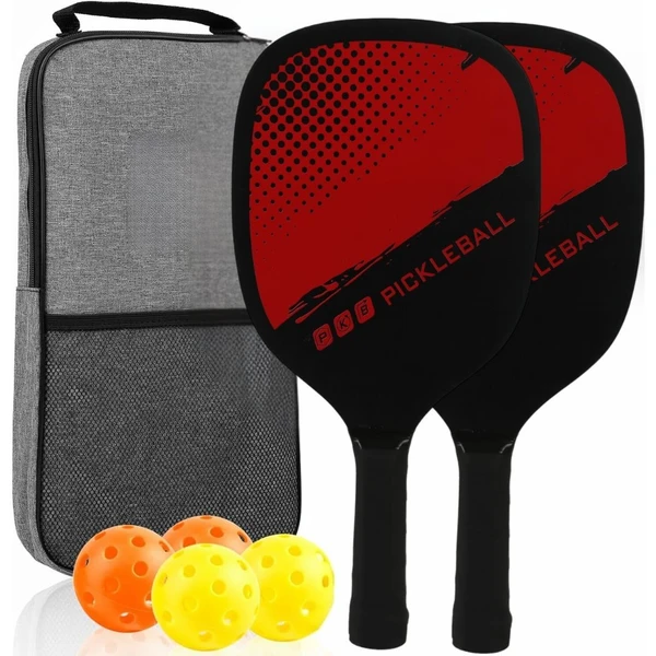 KD Kd Pickleball Paddles,Fiber Wood Surface Pickleball Paddles Set , 2 Paddles with 4 Pickleballs, Pickleball Bag, Pickleball Paddle Set for Men and Women, Assorted Color