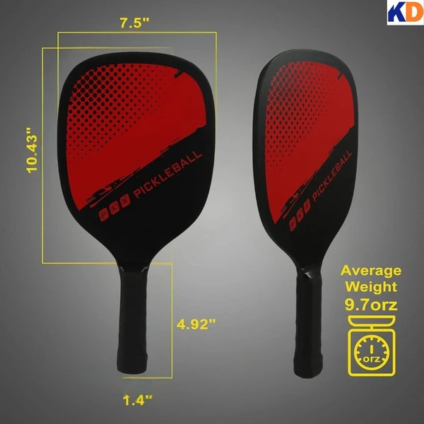 KD Kd Pickleball Paddles,Fiber Wood Surface Pickleball Paddles Set , 2 Paddles with 4 Pickleballs, Pickleball Bag, Pickleball Paddle Set for Men and Women, Assorted Color