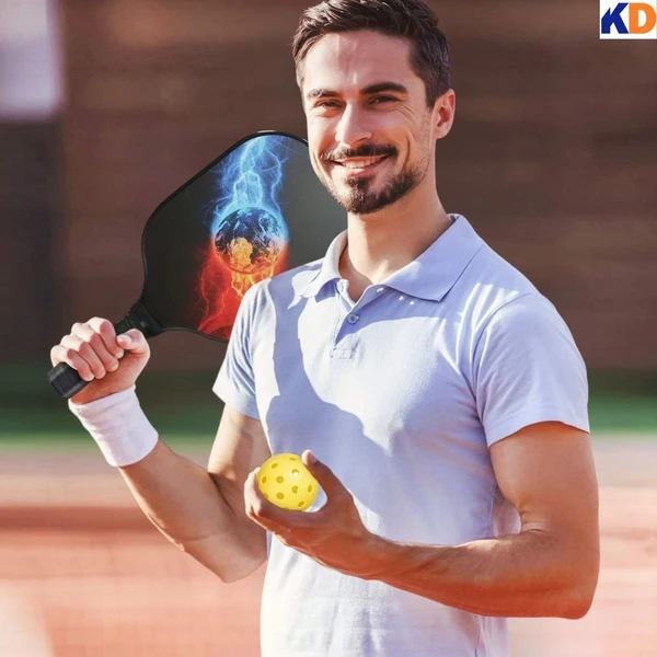 KD Pickleball Paddles, Carbon Fiber Pickleball Set, 2 Paddles with 4 Balls, Portable Carry Bag, USAPA Approved Graphite Pickleball Rackets with Comfort Grip., Assorted Color