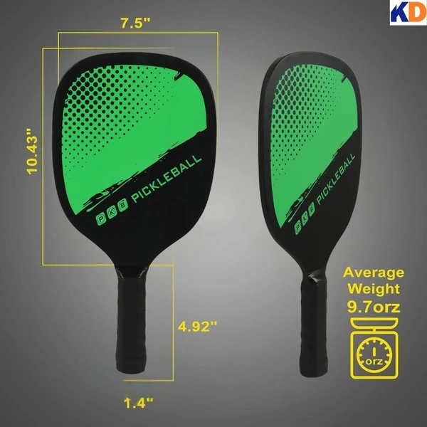 KD Kd Pickleball Paddles,Fiber Wood Surface Pickleball Paddles Set , 2 Paddles with 4 Pickleballs, Pickleball Bag, Pickleball Paddle Set for Men and Women, Assorted Color