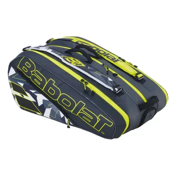 KD Babolat 751221-370 RHX 12 Pure Aero Rafa Tennis Bag, Grey/Yellow/White