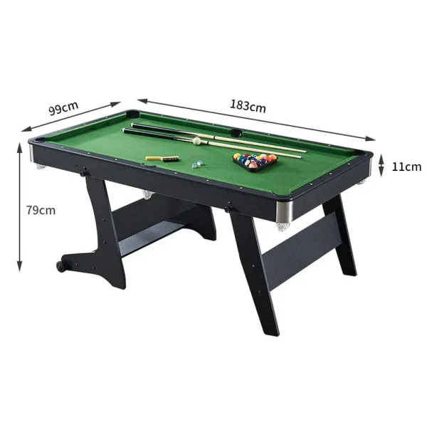 KD Folding 6ft Pool Table Portable Billiards Table for Home Office Multi Game Room Table