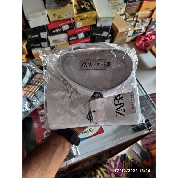 PLAIN WHITE SHIRT COTTON - White, L