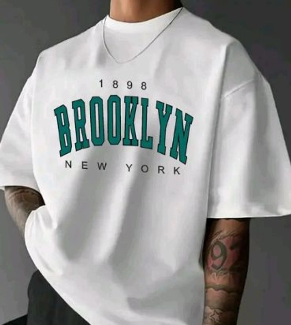Styylloft's  fashions styylloft's Brooklyn men's oversized t shirt  - White, xl
