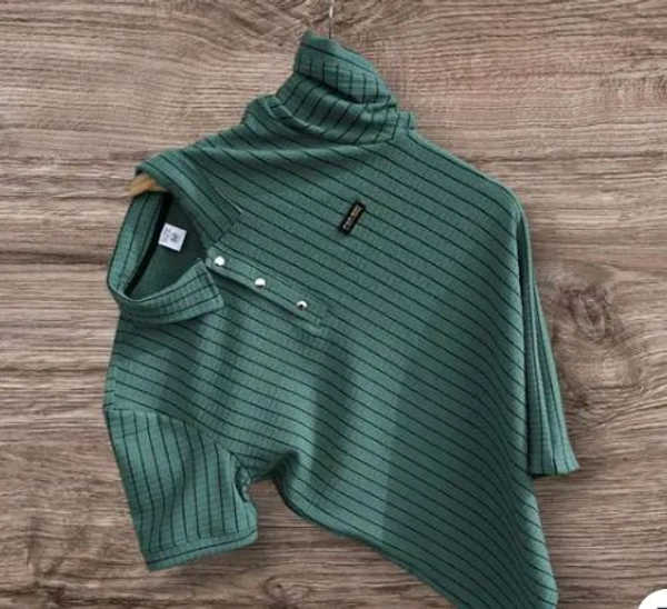 styylloft fashion's styylloft's new trendy striped polo neck t-shirt men's - Green, l