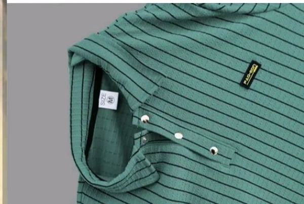 styylloft fashion's styylloft's new trendy striped polo neck t-shirt men's - Green, xxl