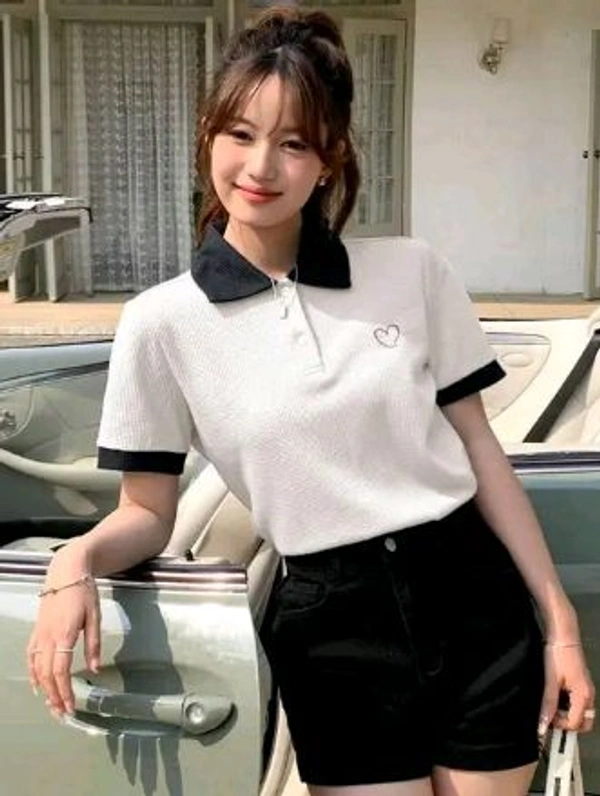 Styylloft Fashion's styylloft's: women's polot-shirt   - White, m