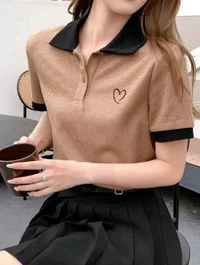 Styylloft Fashion's styylloft's: women's polot-shirt   - Brown, l