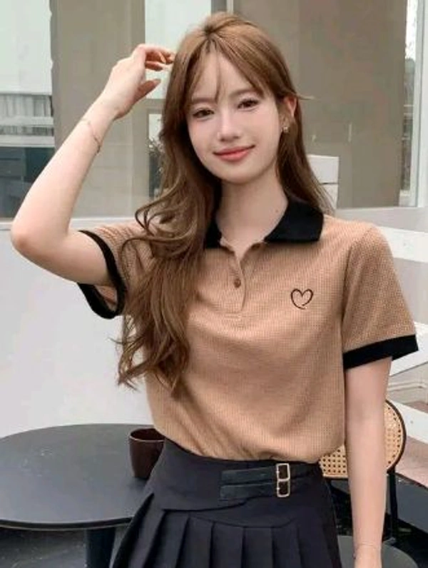 Styylloft Fashion's styylloft's: women's polot-shirt   - Brown, xl