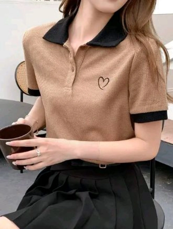 Styylloft Fashion's styylloft's: women's polot-shirt   - Brown, xl