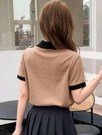 Styylloft Fashion's styylloft's: women's polot-shirt   - Brown, xl
