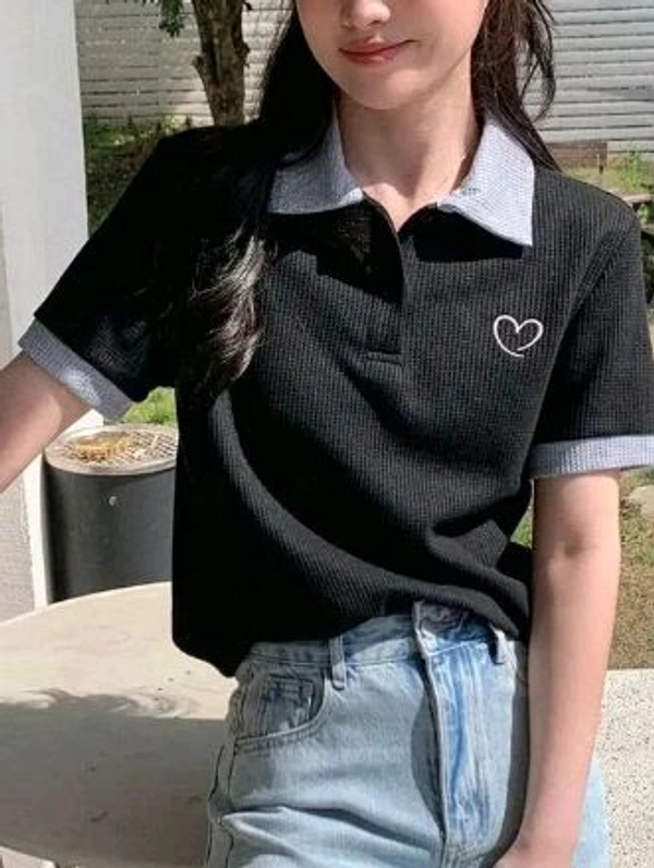 Styylloft Fashion's styylloft's: women's polot-shirt   - Black, xl